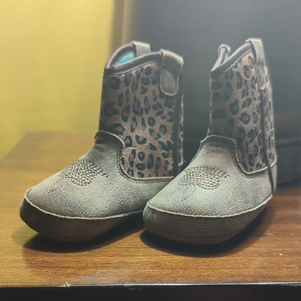 Leopard Print Kids Boots
